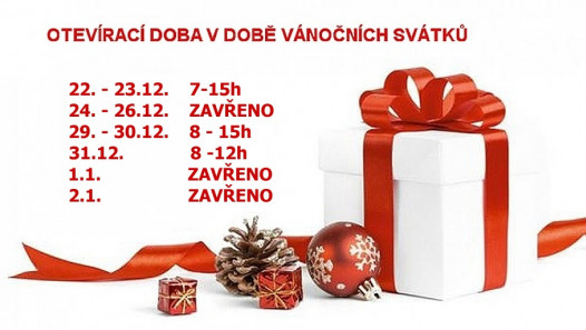 Otevírací doba v době vánočních svátků 2025-1