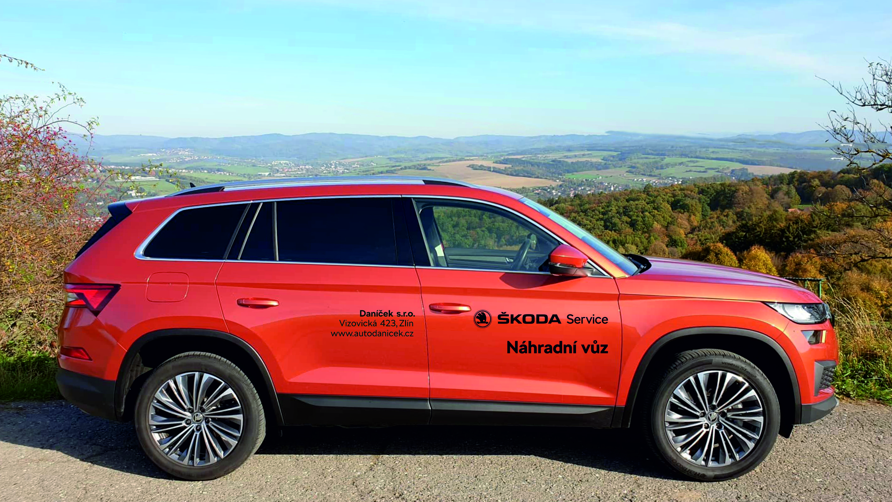 s polepem Škoda KODIAQ